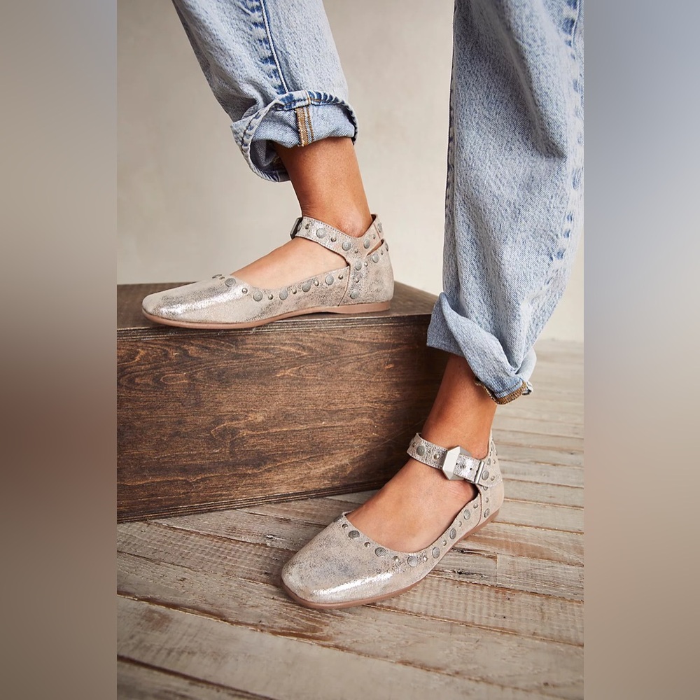 Free People Mystic Mary Jane Flats Champagne color size 39 Sold Out